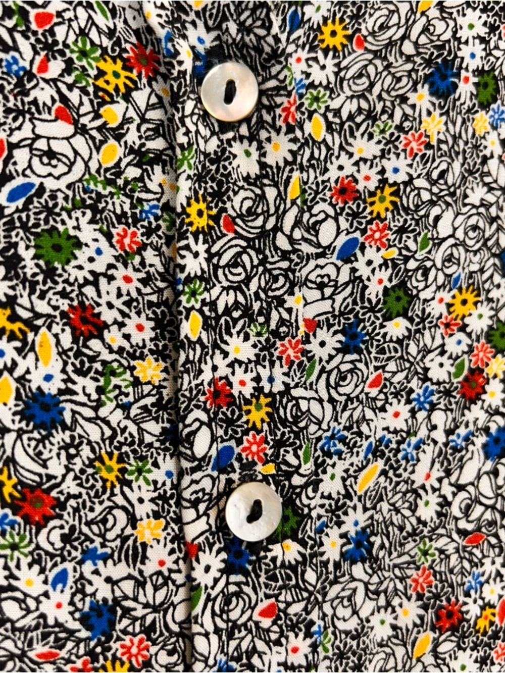 Floral Blouse Multicolor Button Up Career Spring Summer Lightweight Casual Work - Picture 5 of 13